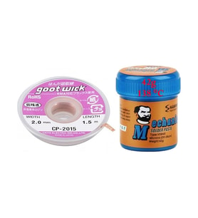Goot Wick Lehim Sıvı Lehim 138 C Mchanic Solder Paste 42 Gr Lehim Emme Temizleme Teli 2,0 Mm 2 İn 1