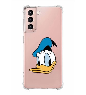 Samsung Galaxy S21  Köşe Korumalı Antişok Kapak Donald Duck Tasarımlı Şeffaf  Kılıf