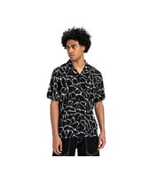Quiksilver Mercury Chrome Ss Shirt Erkek Günlük Gömlek EQYWT04626-BLMC Siyah