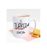 Kişiye Özel Türkçe Öğretmeni Kupa Bardak HA37 (Beyaz - Beyaz)