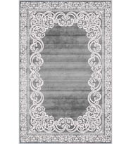 Eliana Home Baskılı, Yıkanabilir Kaymaz Taban Salon Halısı LNA0342 100x150 cm (Gri)