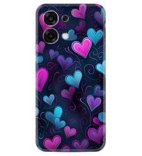 Oppo A6 Pro Kılıf Boutique Baskılı Resimli Mavi Kalp Pcode -082