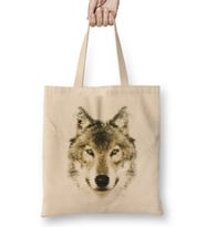 Geometric Animal Wolf Bez Çanta Uzun Saplı