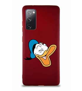 Samsung Galaxy S20 FE Soft Premier Kapak Donald Duck-E Tasarımlı Silikon Kılıf - Mürdüm (Şeffaf)