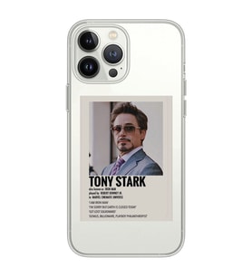Iphone 15 Pro Uyumlu Tony Stark Robert Downey JR. Desenli Şeffaf Telefon Kılıfı