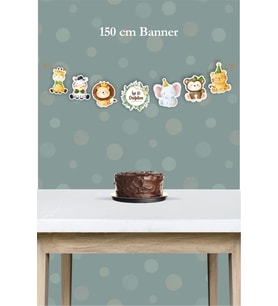 Safari Party Temalı Büyük Banner *Kalın Kağıt 150cm
