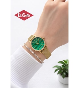 Lee Cooper Küçük Kasa Vintage Hasır Kordon 2 Yıl Garantili 3 Atm Kadın Kol Saati+Bileklik 08292.170