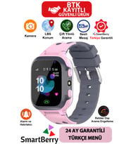 Çocuklar İçin Konum Takipli Akıllı Saat, Sim Kart ve Sos Özellikli, Pembe