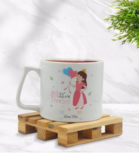 BK Gift Kişiye Özel Evin Prensesi Tasarımlı Middle Beyaz Kupa Bardak Model 2