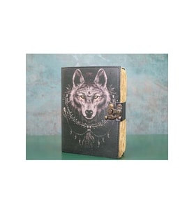 Kişiye Özel Kurt Büstü Deri Defter - 18x13cm