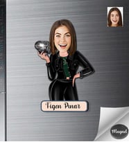 Kişiye Özel Fotoğrafcı Kadın Ahşap Magnet -2
