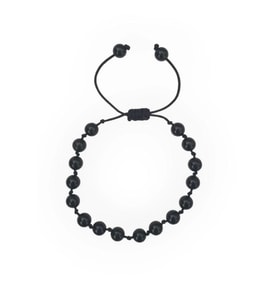 Siyah Turmalin Bileklik 6 mm. Makrome Ayarlı 311-2