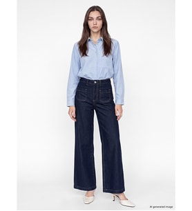 LCW Modest İndigo Wideleg Kadın Jean Pantolon