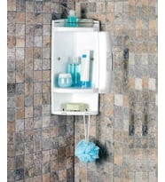 Primanova Banyo Köşe Rafı Kapaklı Şeffaf S05