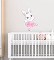 BK Gift Tatlı Tavşan Tasarımlı Çocuk Odası Ahşap Duvar Süsü-1 (Beyaz)