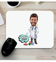 Kişiye Özel Çocuk Doktoruna Hediye Karikatürlü Mousepad