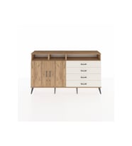 Arges Konsol 5 Raflı 4 Çekmeceli 2 Kapaklı 176x30x99 Çam-Çam/Aytaşı