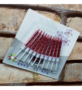 VIP KALİTE BURGULU KIRMIZI PASTA MUMU KIRMIZI DOĞUM GÜNÜ MUMU 10ADET KIRMIZI MUM RED BIRTHDAY CANDLE
