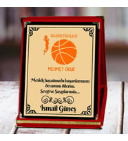 Basketbolcu Baskılı Plaket (2. Tasarım)  Kişiye Özel (Kırmızı)