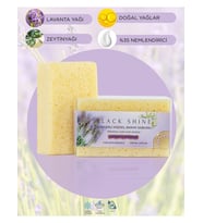 Black Shine Doğal Lavanta Özlü, %35 Nemlendiricili, Süngerli Kişisel Katı Bakım Sabunu 100 gr BYXKRM0044