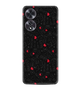 Oppo A60 Kılıf Boutique Baskılı Resimli Siyah Kalp ve Ok Pcode -064