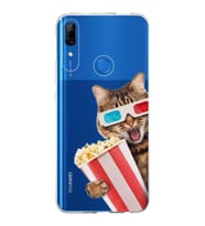 PrintiFy Huawei P Smart Z ile Uyumlu 1mm Slim Fit Kedi 1 050b Baskılı Şeffaf  Kılıf