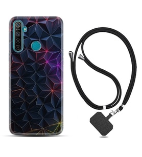 Realme 5i 5 Pro 6i 7 Pro 8 Kılıf Boyun Askılı Silikon Renkli Prizmalar 1783
