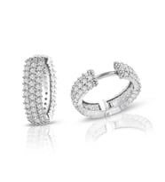1.20 Ct Üç Sıra Pırlanta Tamtur Halka Küpe (Beyaz)