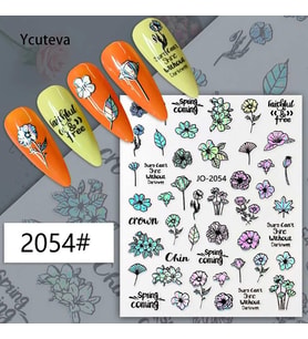 Adanil Hologram Çiçek Yazı Sticker J0-2054