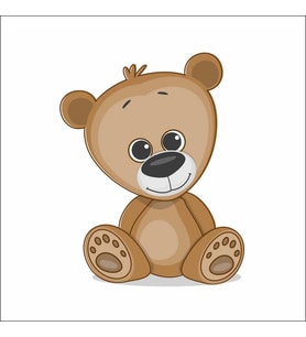 Sevimli Ayıcık Sticker Duvar Sticker 25x15 CM
