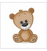Sevimli Ayıcık Sticker Duvar Sticker 25x15 CM