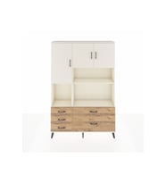 Arges Dolap 8 Raflı 5 Çekmeceli 3 Kapaklı 132x30x195 Aytaşı-Aytaşı/Çam