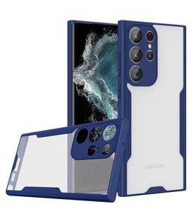 Galaxy S23 Ultra Kılıf Zore Parfe Kenarları Pastel Renk Silikon Kılıf (Lacivert)