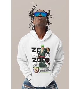 Roronoa Zoro Baskılı Unisex Oversize One Piece Anime Karakter Hoodie