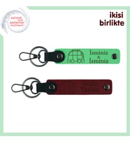 Kamp Alanlarından İlham Alınmış, Karavan Temalı Kişisel Anahtarlık Seti, Fıstık Yeşil-Bordo