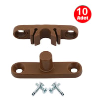 Pvc Kapı Pencere Sineklik Kahve Plastik Çıt Çıt Kilit Menteşe Küçük Boy 4cm -10 Adet