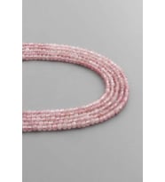Pembe Kuvars Doğal Taş Parlak Küre Kristal Kesim 2mm Dizi