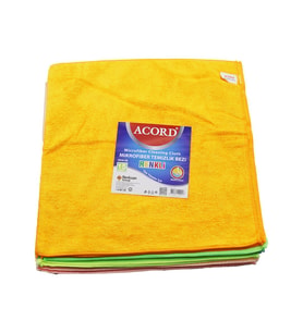 15 ADET ACORD KOD-536 DÖKME 40X40CM RENKLİ MİKROFİBER TEMİZLİK BEZİ EKSTRA EMİCİ TÜM YÜZEYLER İÇİN