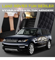 Land Rover Tüm Seriler Siyah Renk Tay Tüyü Cepli & Terletmez Sırtlı Oto Koltuk Minder Seti - Koltuk Koruma Kılıfı (ÖN & ARKA TAM SET)