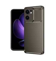 Oppo Reno 13F Kılıf Auto Focus Karbon Kapak - Kahverengi