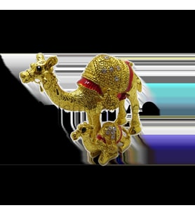 Swarovski Taşlı Anne Deve & Yavru Deve - Gizli Hazneli Masaüstü Hediyelik Süs Eşyası  Hediyelik Kutusunda (Karışık)