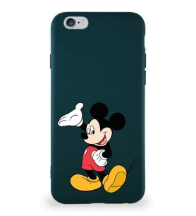 Apple iPhone 6 Soft Premier Kapak Mickey Mouse-C Tasarımlı Silikon Kılıf - Yeşil (Şeffaf)