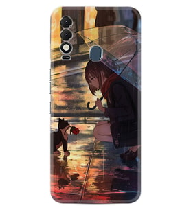 Tecno Spark 8T Kılıf Silikon Desen Özel Seri Kız ve Kedi 1762