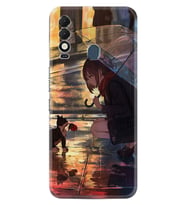 Tecno Spark 8T Kılıf Silikon Desen Özel Seri Kız ve Kedi 1762