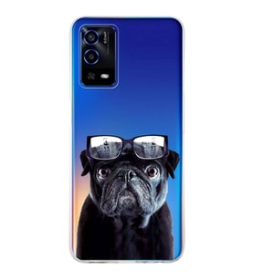 PrintiFy Oppo A55  ile Uyumlu 1mm Slim Fit Köpek 3 050f Baskılı Şeffaf  Kılıf