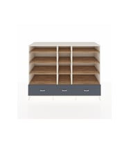 Kronos Dolap 12 Raflı 3 Çekmeceli  220x59x163 Aytaşı-Çam/Antrasit