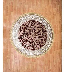 Osmanlı Çiçek Desenli 300 x 300 Yuvarlak Makine Yün Halı