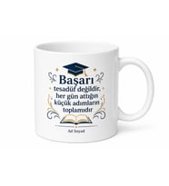 Lise Öğrencisine Hediye Başarı Temalı Baskılı Porselen Kupa Bardak Motivasyon