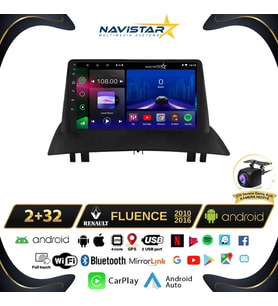 Fluence Kablosuz Carplay 2+64GB Android 13 Navigasyon Multimedya Sistemi