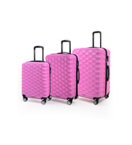 Polo&Sky Petek Model Pembe Renk 3'lü Valiz Bavul Seti